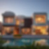 Modern Architectural Elegance in Dubai Villas Luxurious villa exterior showcasing modern architecture
