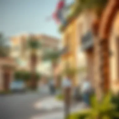 Vibrant neighborhood scene in a Dubai villa community