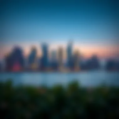 The Vibrant Business Bay Skyline Featuring One by Omniyat Business Bay skyline with One by Omniyat