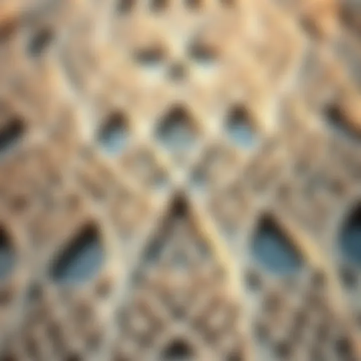 Close-up of the intricate design patterns on Orient Tower