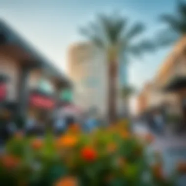 Outdoor Shopping Experience in Festival City Outdoor shopping areas with cafes and leisure spots