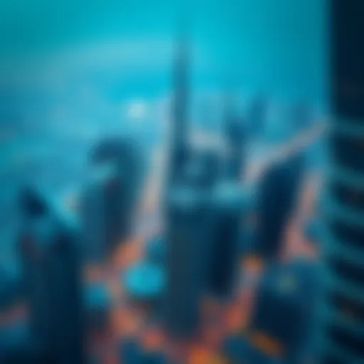 Aerial view of Burj Khalifa highlighting flat ownership areas