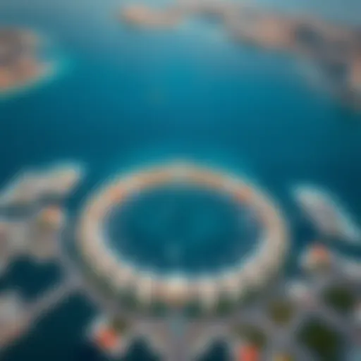 Aerial view showcasing the unique crescent shape of Palm Jumeirah