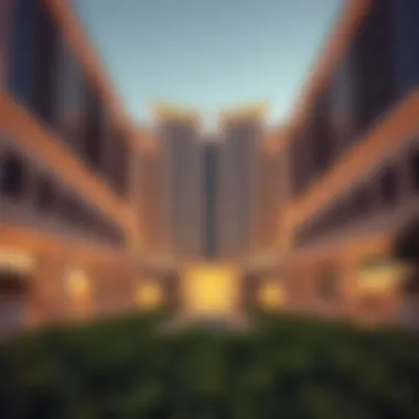 Architectural Marvel of Paramount Hotel Business Bay Stunning architectural view of the Paramount Hotel Business Bay