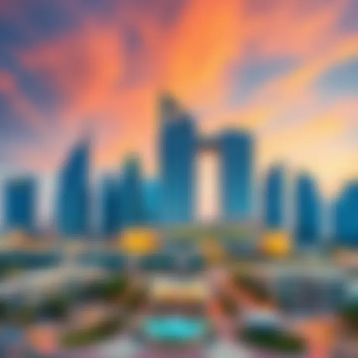 Dubai Skyline with Paramount Hotel Business Bay Overview of the vibrant Dubai skyline featuring the hotel