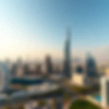 Iconic View of Dubai Panoramic view of Dubai skyline including the Park View Building