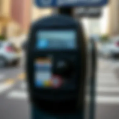 Parking Meter in Dubai Close-up of a parking meter in Dubai highlighting payment options and regulations