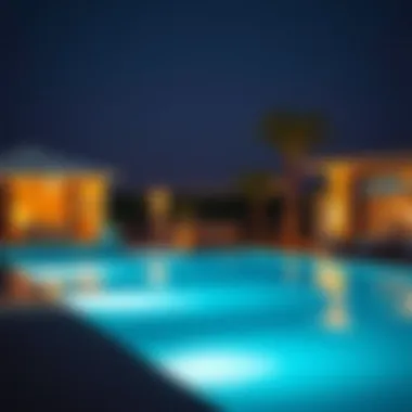Elegant Pool with Ambient Lighting Elegant private swimming pool featuring ambient lighting