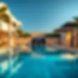 Luxurious private swimming pool with modern design in Dubai