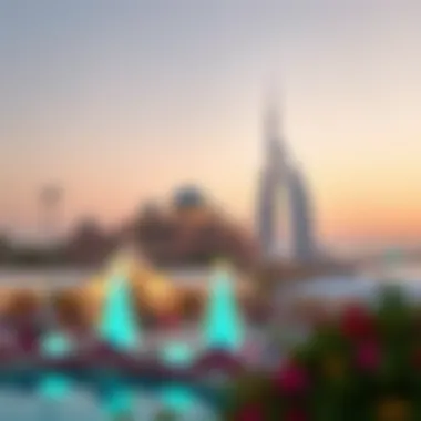 A scenic view of a UAE landmark during a holiday event