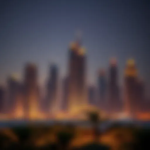 Dubai skyline featuring luxury skyscrapers and modern architecture