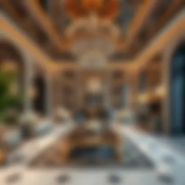 An elegant interior of a luxury property showcasing opulence