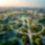 Aerial view of Ragayeb Park showcasing its lush greenery and layout