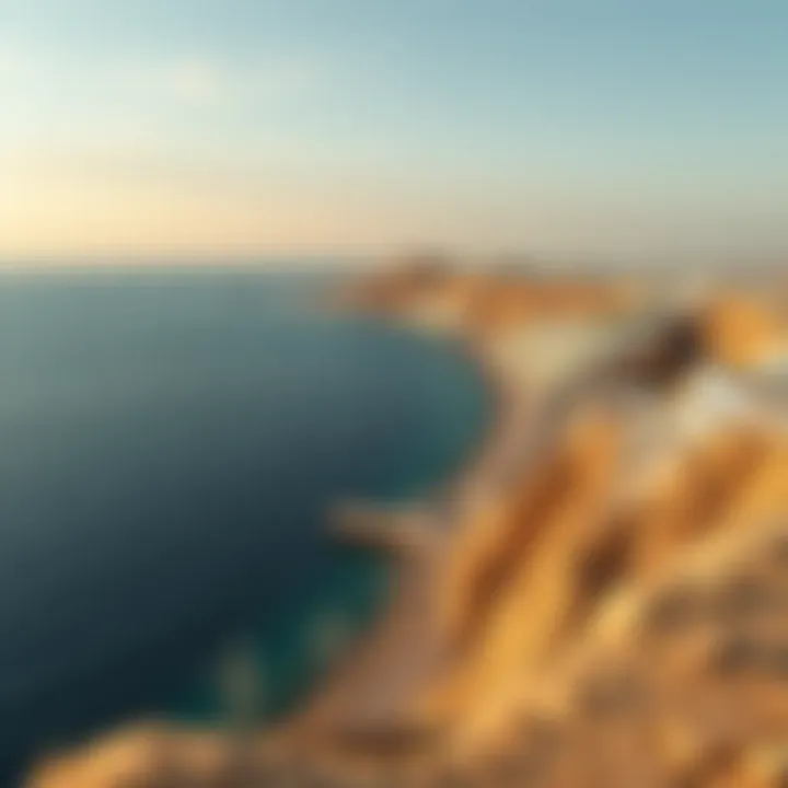 Breathtaking Coastal Panorama of Rak Corniche Scenic view of Rak Corniche coastline