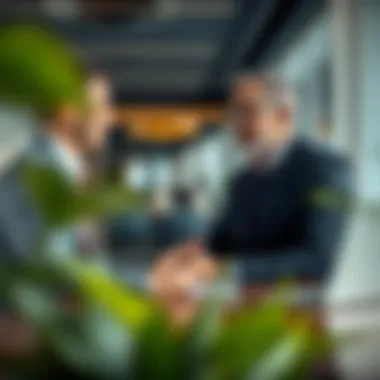 Broker-Client Consultation: Tailored Property Solutions Professional meeting between a broker and a client discussing property options