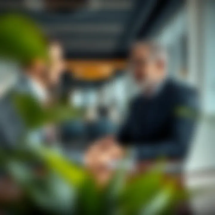 Broker-Client Consultation: Tailored Property Solutions Professional meeting between a broker and a client discussing property options