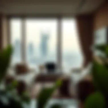 Ideal Workspace for Digital Nomads in the UAE Cozy workspace setup with a view of Dubai