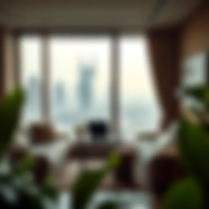 Ideal Workspace for Digital Nomads in the UAE Cozy workspace setup with a view of Dubai