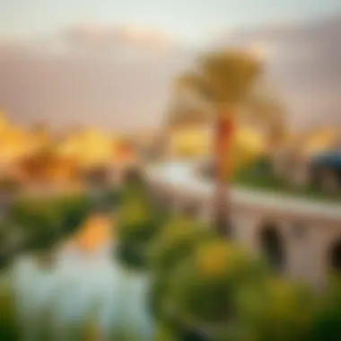 Seasonal Landscape of Riverland Dubai A picturesque landscape of Riverland Dubai reflecting seasonal changes