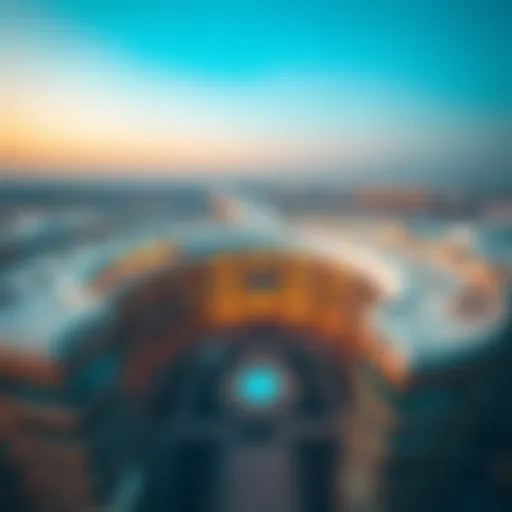 Aerial view of Sahara Mall Dubai showcasing its architectural design