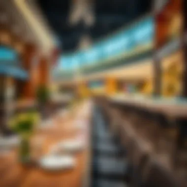 Elegant dining area within Sahara Mall with a variety of cuisines