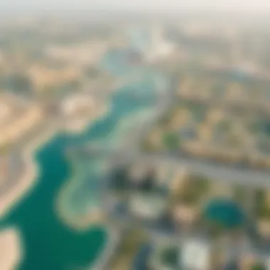 Aerial view showcasing the developing landscape of Satwa Al Maya in Dubai