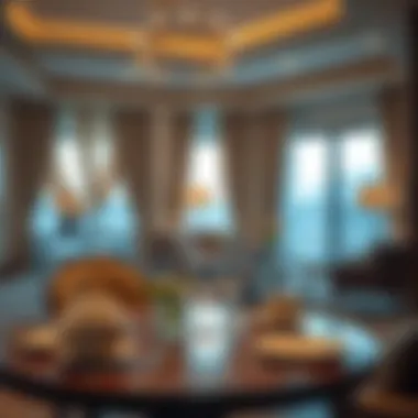 Elegant dining setup in Satwa Hotel room