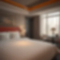 Luxurious bedroom interior at Satwa Hotel