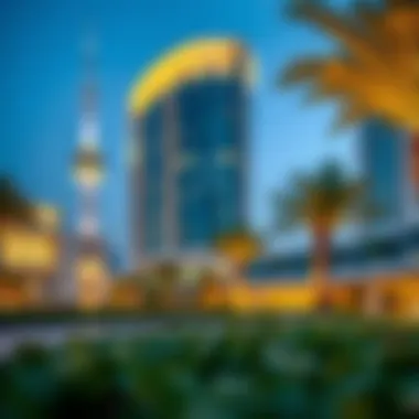 Amenities of Shoba City Luxurious amenities within Shoba City, including parks and recreational areas