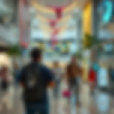 Visitors enjoying recreational activities in the mall