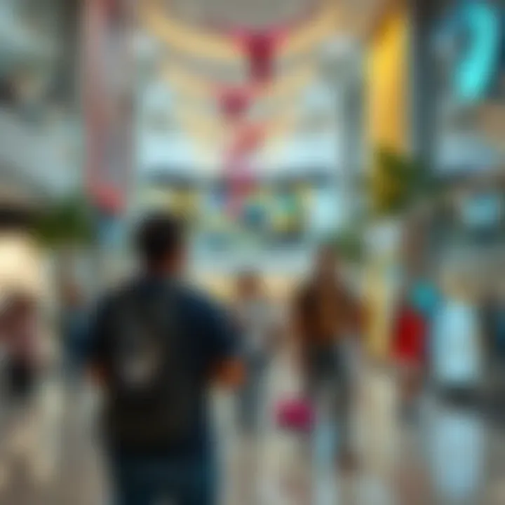 Visitors enjoying recreational activities in the mall