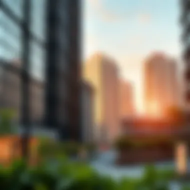 Energy Efficiency in Modern Urban Design A smart city showcasing energy-efficient buildings and renewable energy sources.