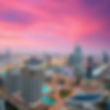 Stunning Dubai Skyline from Swissotel Panoramic view of Dubai skyline from Swissotel Downtown Dubai