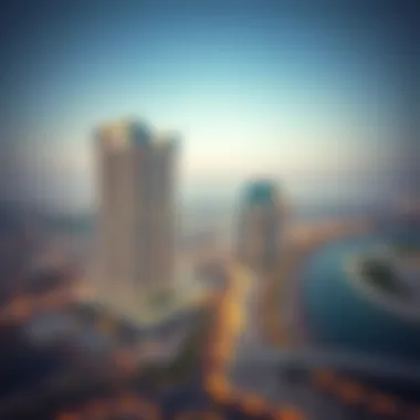 Location Analysis of Al Rubaya Aerial view of the Al Rubaya Building's location in Dubai.