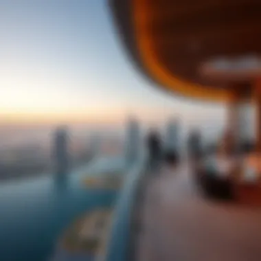 Panoramic view of Dubai skyline from Eight Palm