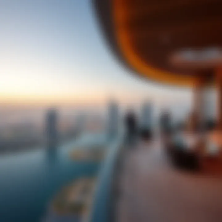 Panoramic view of Dubai skyline from Eight Palm