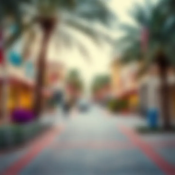 Vibrant neighborhood surrounding Eight Palm