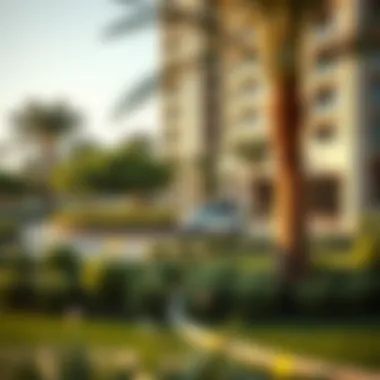 Community Amenities in Al-Jadaf Community amenities in Al-Jadaf, featuring parks and recreational spaces.