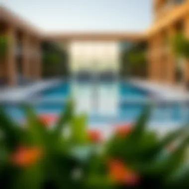 Amenities within the Square Tower including a pool and fitness center