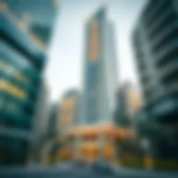 Exterior view of the Square Tower showcasing modern architecture