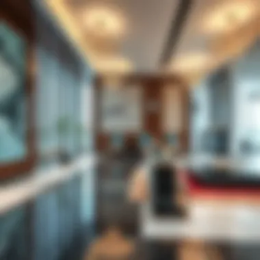 Luxurious lobby area of the Square Tower designed for residents