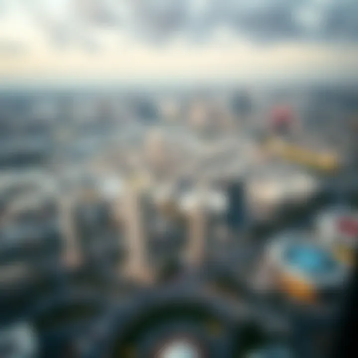 Panoramic view from the Square Tower highlighting the surrounding community