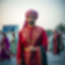 Traditional Emirati attire for special occasions, showcasing vibrant colors and intricate designs.