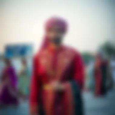 Traditional Emirati attire for special occasions, showcasing vibrant colors and intricate designs.