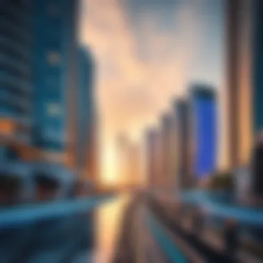 Architectural renderings highlighting the futuristic design of Al Maktoum City