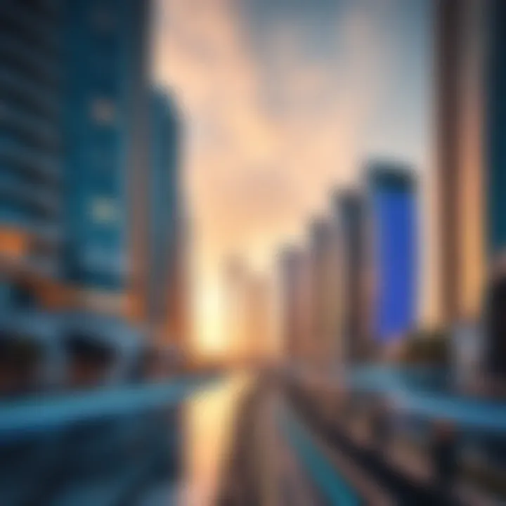 Architectural renderings highlighting the futuristic design of Al Maktoum City