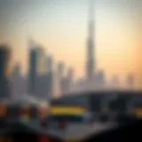 Dubai Skyline and Luxury Properties Dubai skyline highlighting luxury properties