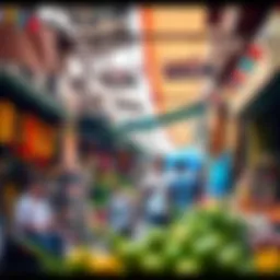 A vibrant Indian market scene in Dubai