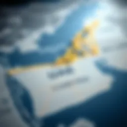 A detailed map highlighting key regions within the UAE real estate market.