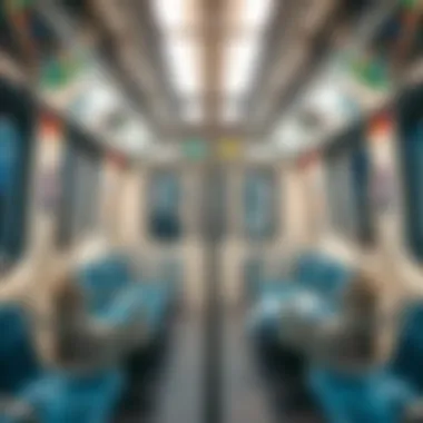 Inside Dubai Metro: Passenger Experience Interior of a modern Dubai Metro train showcasing passenger comfort